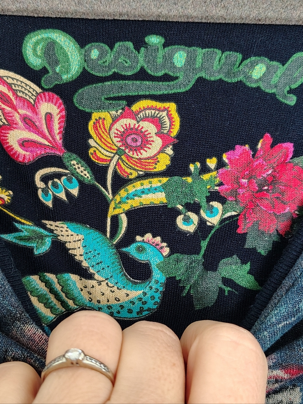 Desigual Floral Peacock Design Long Top Or Dress From Spain